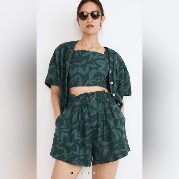 Madewell Pants - Linen-Blend Pull-On Paperbag Shorts in Tropicale Floral*